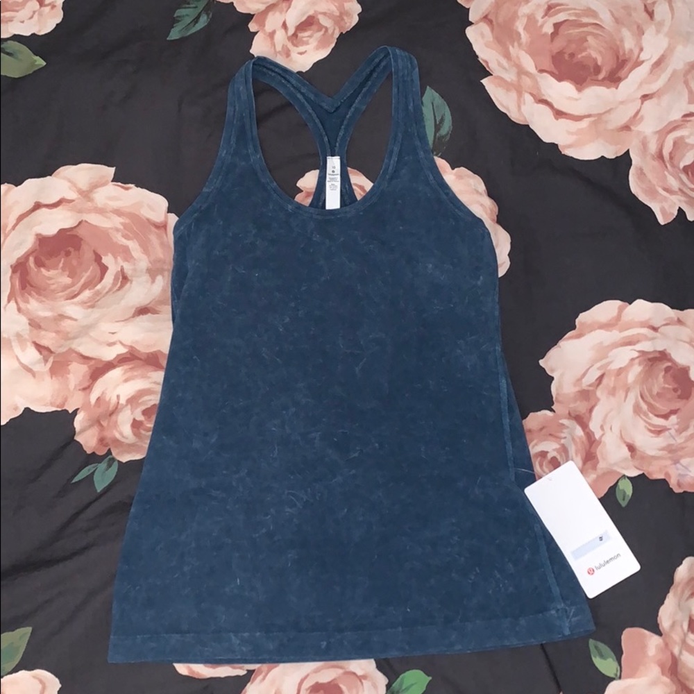lululemon cool racerback blue dye workout tanktop